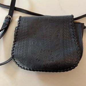 Navy Blue Leather Crossbody Purse by Patricia Nash